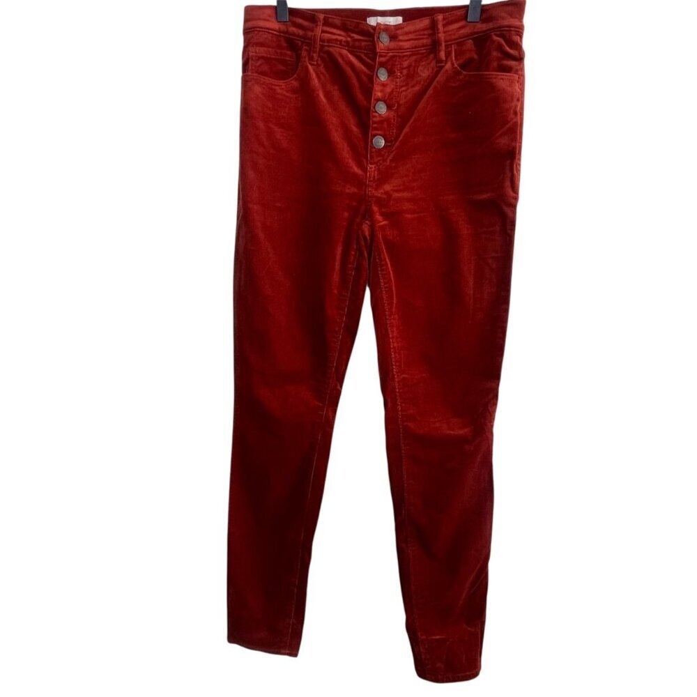 LOFT Factory Women’s Red Corduroy Pants Size 6 High Rise Skinny
